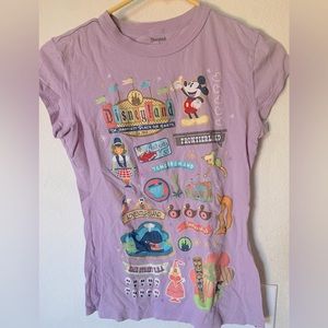 Disneyland Rare y2k Disney Tee for Tween Purple Mary Blair